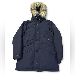 Polo Ralph Lauren annex faux fur down parka coat jacket navy blue XL mens